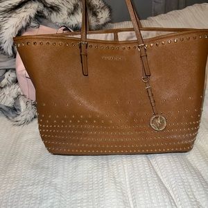 - Limited edition Gold studded brown Michael kors tote